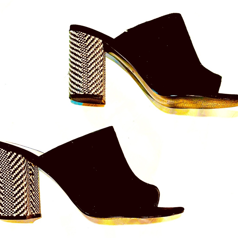 Nine West NW7 Blocky Suede Mules
